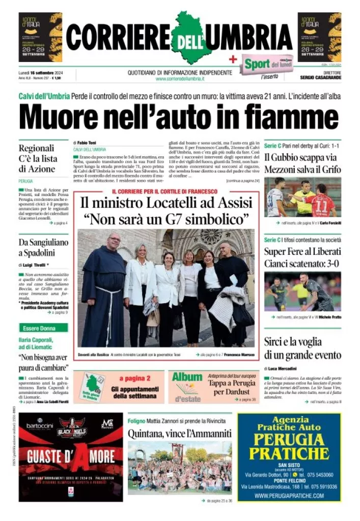 Prima-pagina-corriere umbria-del-2024-09-16